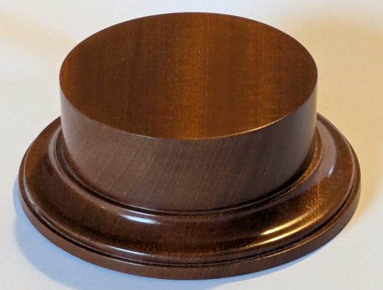 Hand Turned Round Base Solid Mahogany 100mm dia x 33mm