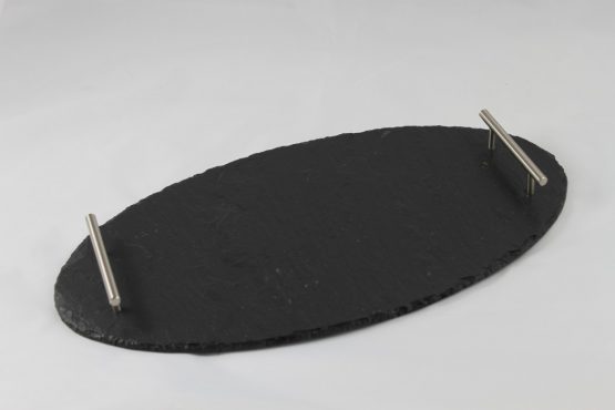 Small Black Slate Oval Tray