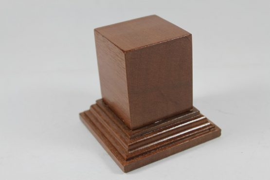 Square Solid Mahogany Plinth 50mm x 50mm x 60mm High