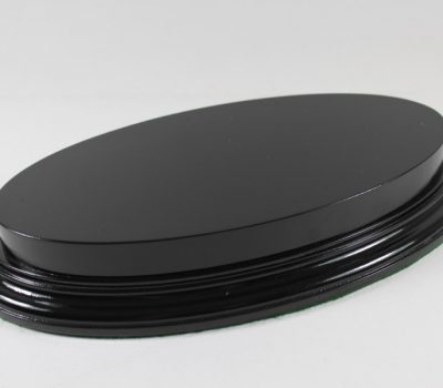Black Oval Base With Upstand 105mm x 215mm x 18mm