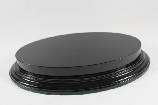 Black Oval Base With Upstand 115mm x 215mm x 18mm