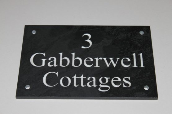 Slate House Name Plaque with Deep Engraved Lettering 200mm x 300mm