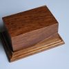 Solid Large Oak Oblong Plinth With Burr 145mm x 90mm x 65mm high - Image 4