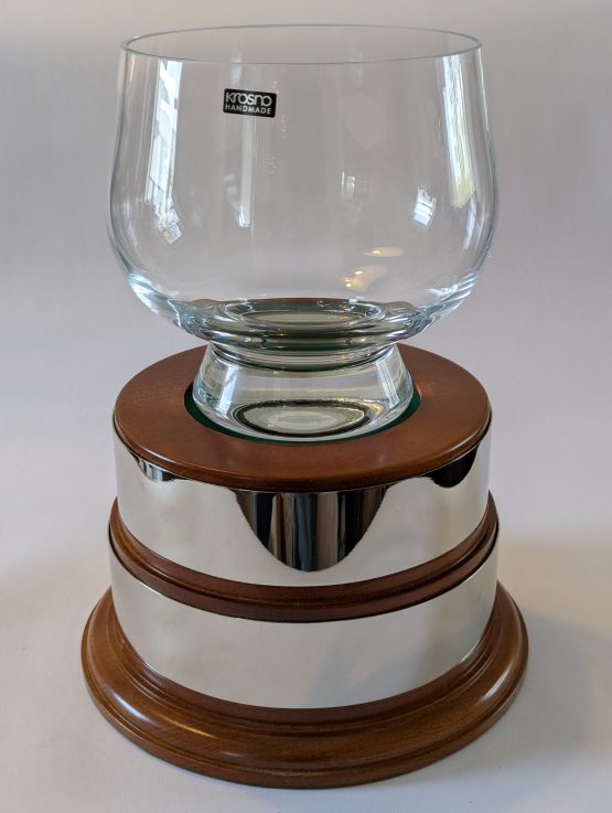 Two tier Trophy Base With 18cm dia Glass Bowl Trophy - Image 2