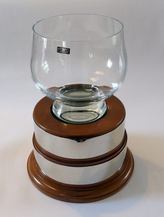 Two tier Trophy Base With 18cm dia Glass Bowl Trophy
